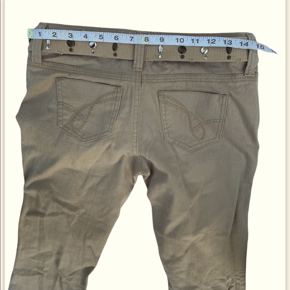 Wurl Boot khaki low rise bootcut jeans with belt - Picture 4 of 8
